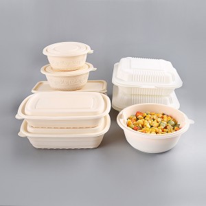 Biologisch abbaubare Maisstärke Fast Food Verpackungsbox Rechteck Mitnehmen Lebensmittelbehälter Lunchbox abbaubar