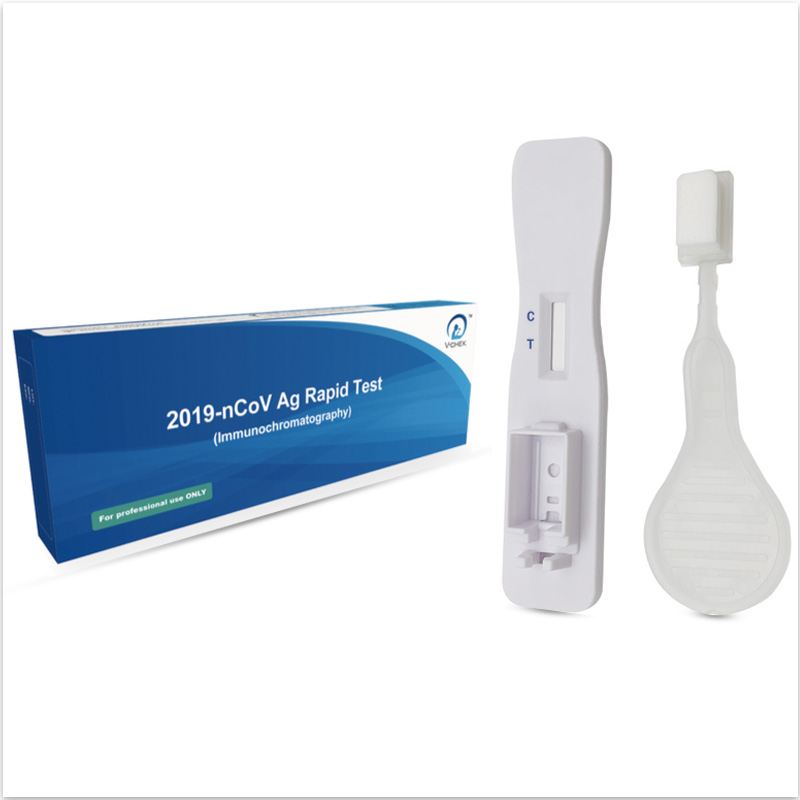 Die V-CHEKnichtpersonenbezogene Daten;2019-nCoV Ag Rapid Test Kit (Immunochromatographie)